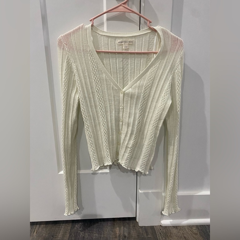 Aeropostale Ivory Button-Down Top